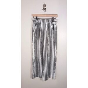 Marine Layer Striped Hemp Blend Wide Leg Women's Pants Size S Coastal Nautical